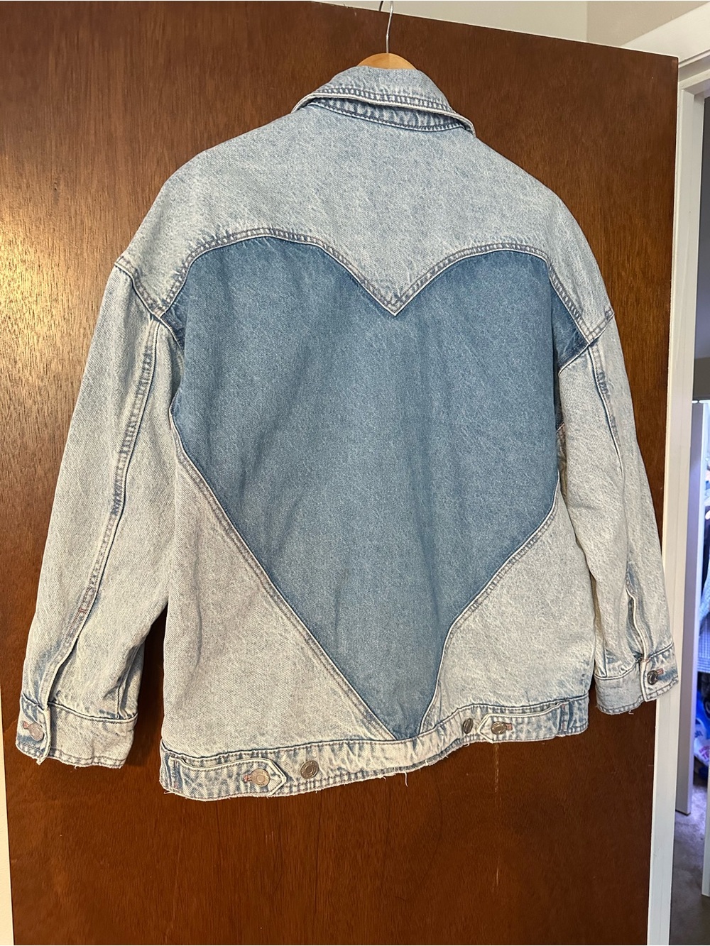 ZARA Oversized Heart Jean Jacket